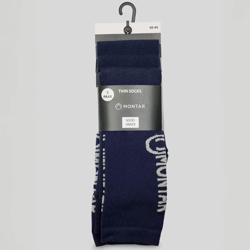 Skarpetki jeździeckie Nylon 3-pak Granatowe