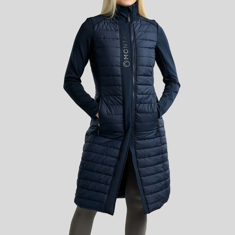 Płaszcz jeździecki Emma Long Softshell Hybrid Granatowy