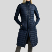 Płaszcz jeździecki Emma Long Softshell Hybrid Granatowy Płaszcz jeździecki Emma Long Softshell Hybrid Granatowy
