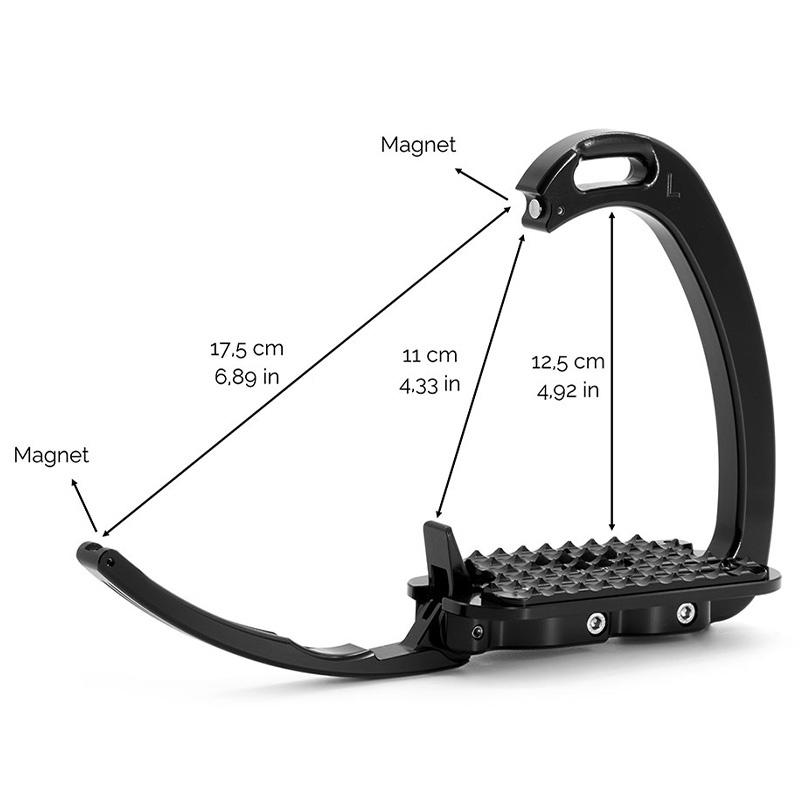 Strzemiona ujeżdżeniowe Venice Nachylone Czarne/Czarne