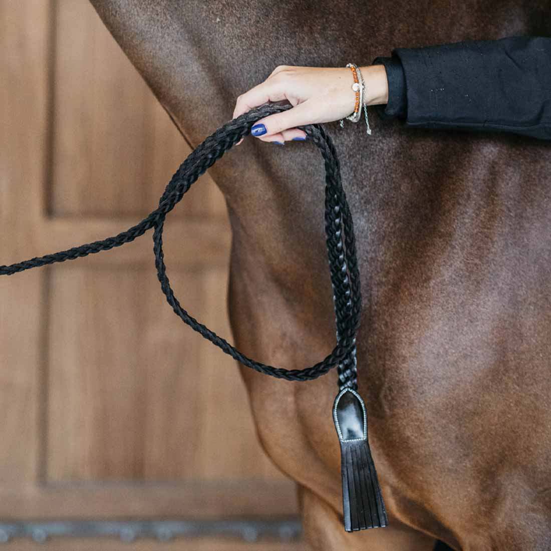 Uwiąz skórzany Plaited WBD Czarny